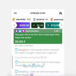 Hype-Chats Twitch Oben